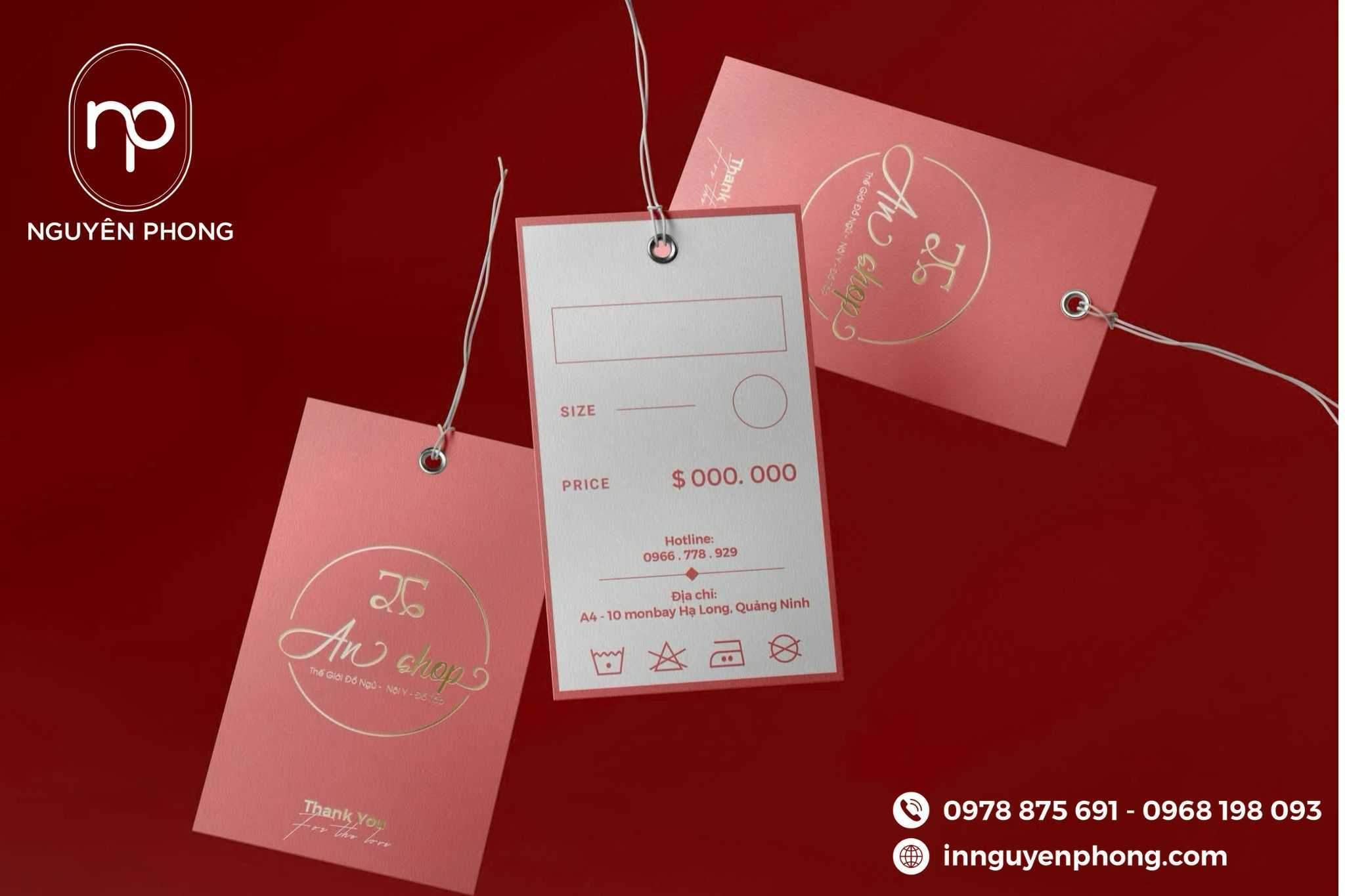 mẫu tag giấy quần áo ép kim